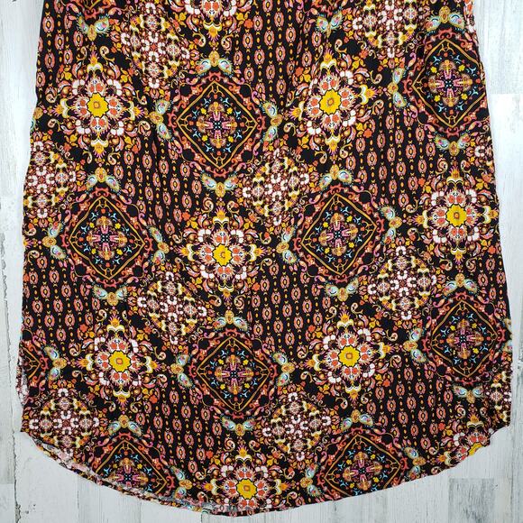 Oddi Multicolor Printed Scoop Neck Short Sleeve Maxi Dress Women's Size 3XL - Picture 4 of 16